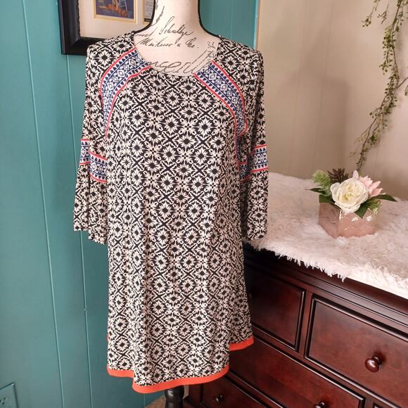 THML Womens Embroidered Shift Dress Size Small Bohemian - Picture 1 of 7